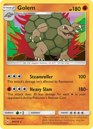 Golem #89 · Unbroken Bonds Pokémon card