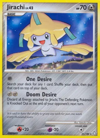 Jirachi #31 · Legends Awakened Pokémon card