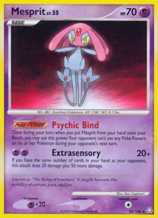 Mesprit #34 · Legends Awakened Pokémon card