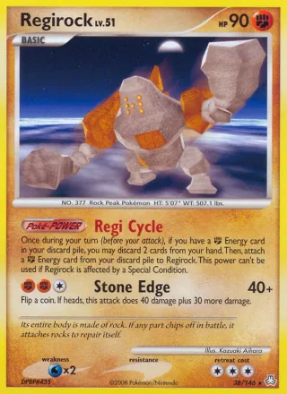 Regirock #38 · Legends Awakened Pokémon card