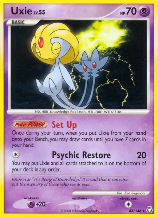 Uxie #43 · Legends Awakened Pokémon card