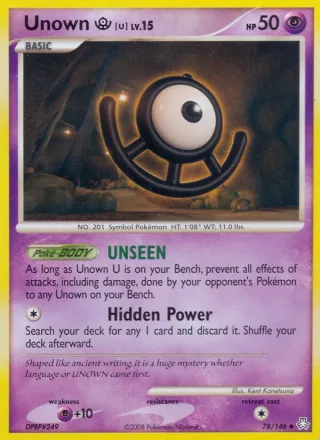 Unown U #78 · Legends Awakened Pokémon card
