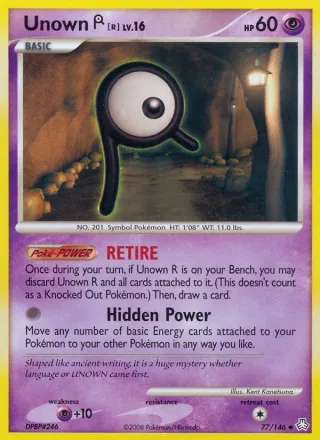 Unown R #77 · Legends Awakened Pokémon card