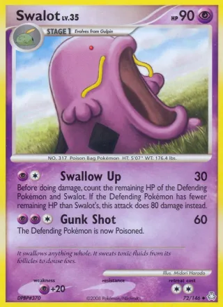 Swalot #72 · Legends Awakened Pokémon card