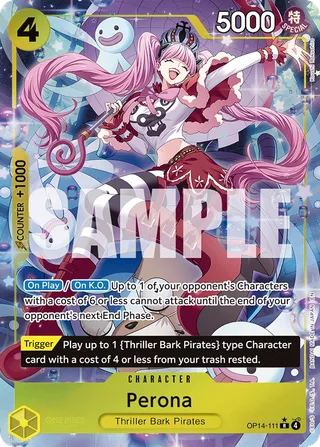 Perona (Alternate Art) #OP14-111-alternate-art · The Azure Sea's Seven One Piece card