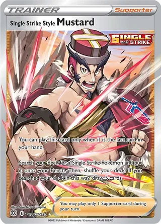 Single Strike Style Mustard #TG28 · Brilliant Stars Trainer Gallery Pokémon card