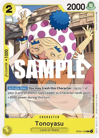 Tonoyasu #OP04-109 · Kingdoms of Intrigue Pre-Release Cards One Piece card