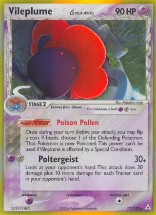 Vileplume δ #17 · Holon Phantoms Pokémon card