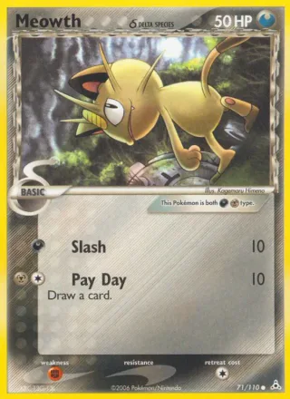 Meowth δ #71 · Holon Phantoms Pokémon card