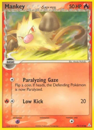 Mankey δ #70 · Holon Phantoms Pokémon card