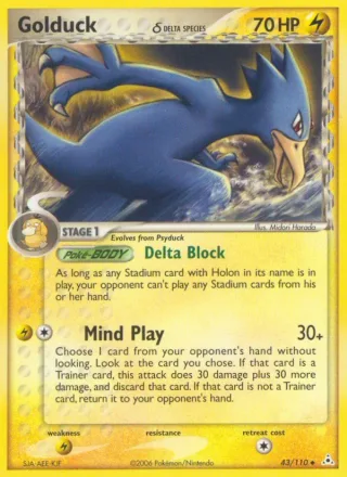 Golduck δ #43 · Holon Phantoms Pokémon card