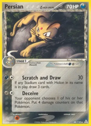 Persian δ #48 · Holon Phantoms Pokémon card