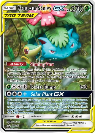Venusaur & Snivy GX #SM229 · SM Black Star Promos Pokémon card