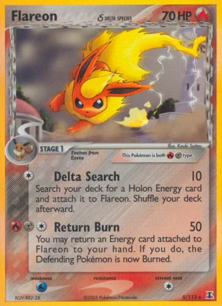 Flareon δ #5 · Delta Species Pokémon card