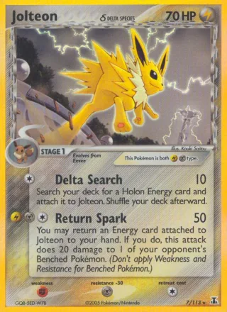 Jolteon δ #7 · Delta Species Pokémon card