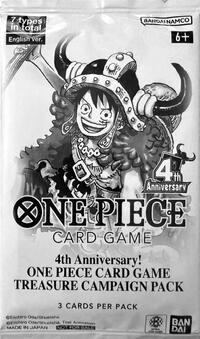 4th Anniversary One Piece Card Game Treasure Campaign Pack sealed One Piece product